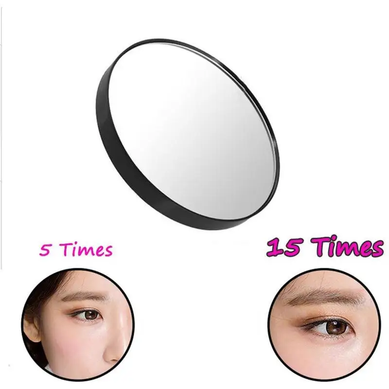15X 5X Увеличительное Зеркало для нанесения макияжа с двумя присосками Портативный косметический Инструменты мини небольшой круглый