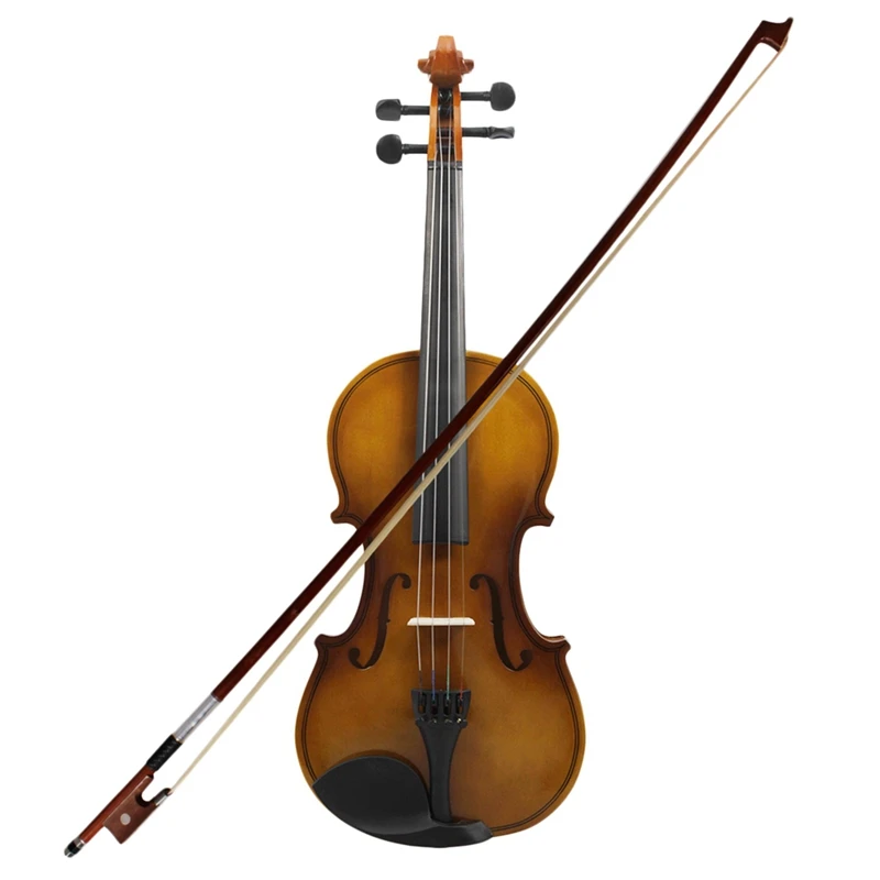 4/4 полноразмерная акустическая скрипка Фидель с бабочкой канифоль скрипка - Цвет: Wood Color