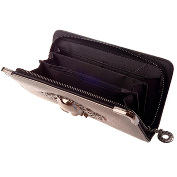 

Cool Retro Skull Wallet for Women Vintage Clutch Bag Silver