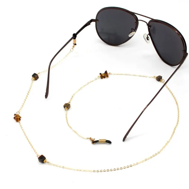 

Reading Glasses Chain Beading Pendant Fashion Metal Gold Strap Neck Rope Support Eyewear Strings 70cm