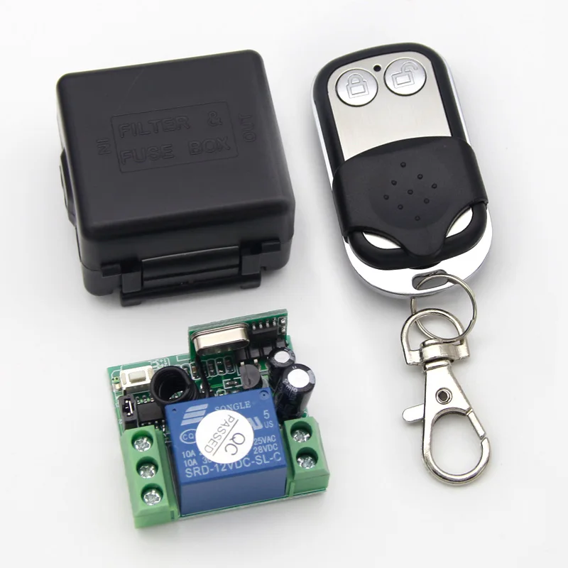 

433Mhz Universal Wireless Remote Control Switch DC 12V 10A 1CH relay Receiver Module and RF Transmitter 433 Mhz Remote Controls