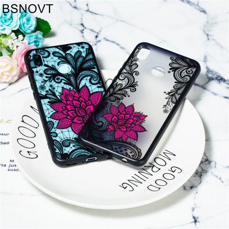 Чехол для Huawei Nova 3 чехол из мягкого ТПУ с рельефным черным кружевом и красным