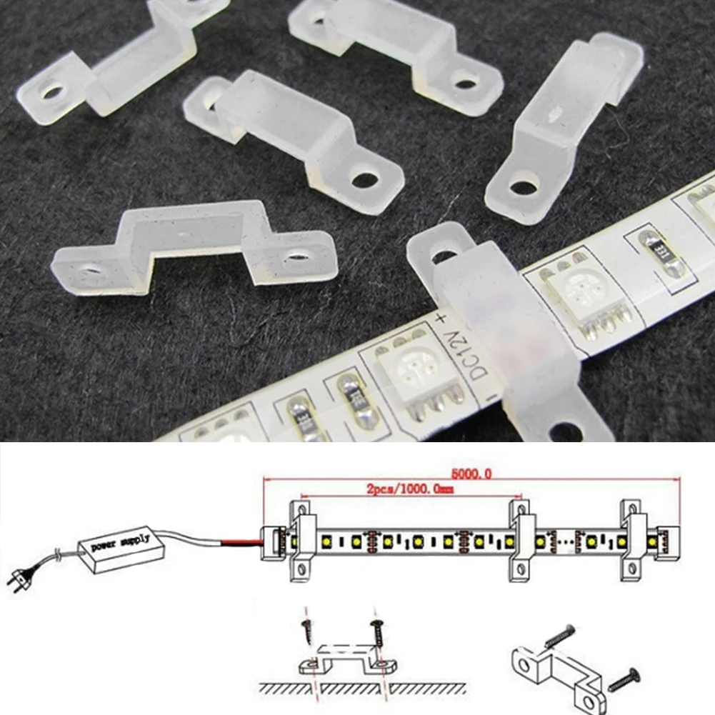 10 шт./лот 10 мм светодиодный зажим для 5050,5630, 5730 светодиодный силиконовый гелевый держатель светодиодный зажим для крепления гибкий светильник