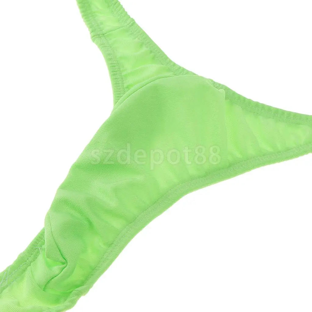 Men Sexy Fluorescent Green Mankini Thong Underwear Swimwear Borat Bikini
