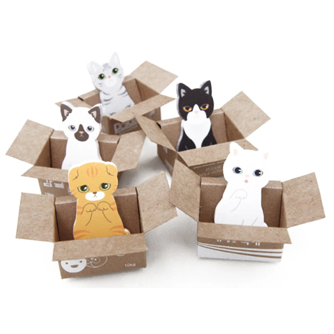 

FangNymph Cute Cat Dog Scrapbooking Post Memo Pad Kawaii 3D Cartoon Stationery Sticky Notes Box Stickers School Supplies