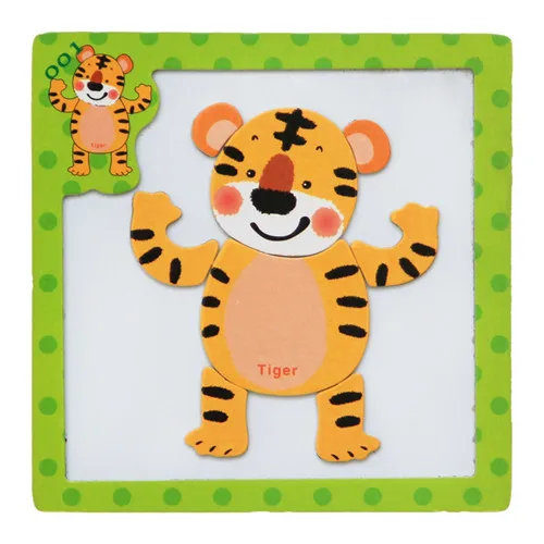 24Styles 3D Magnetic Puzzle Jigsaw Wooden Toys 15*15CM Cartoon Animals Traffic Puzzles Tangram Kids Educational Toy for Children 27