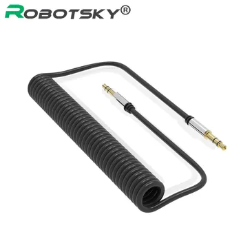 

3.5mm Audio Cable Flexible Spring Aux Cables For iphone 5 6 Samsung S8 Huawei P8 Lite Tablet Headset Male Stereo Phone Aux Cord