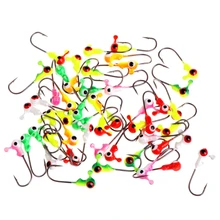 50 шт. мини джиггинг голова свинца большой глаз Приманка, рыболовные снасти крюк приманки Крючки