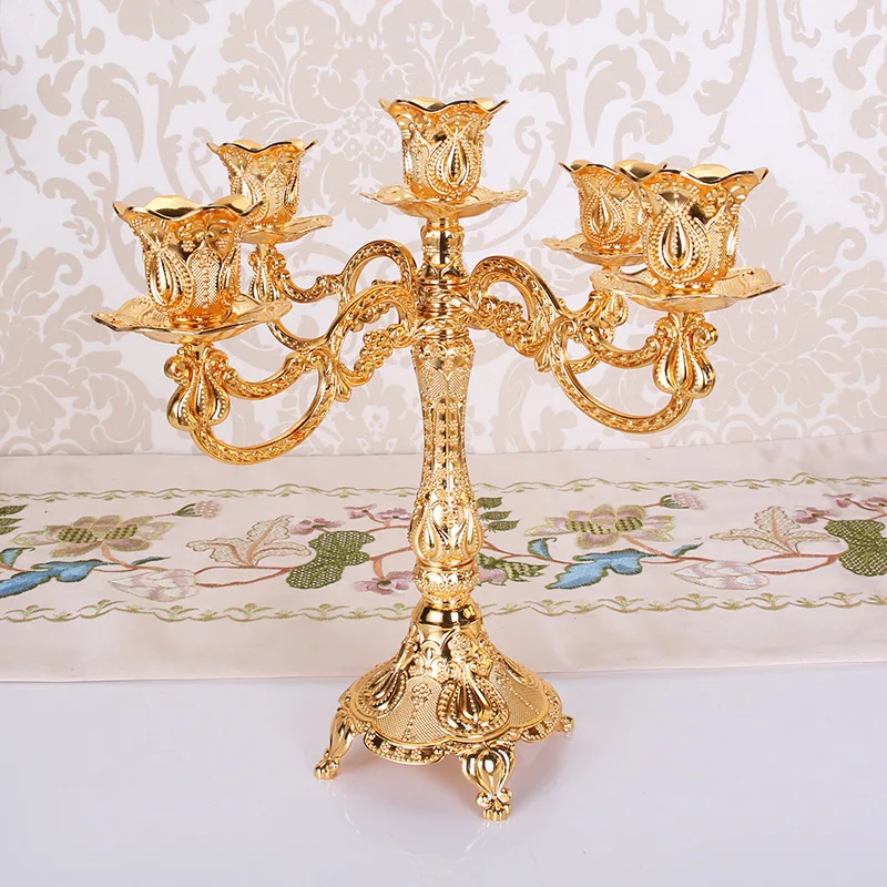 Metal Candle Holders Luxurious Design Candlestick Tabletop Candle Stand Wedding Decoration Delicate Candelabra Home Decor