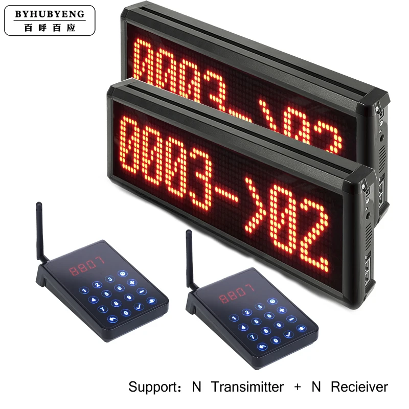 

Wireless Queue Management System for Bank Restaurant Queuing System 2pcs Receiver 2pcs Transmitter Wireless Calling Machine