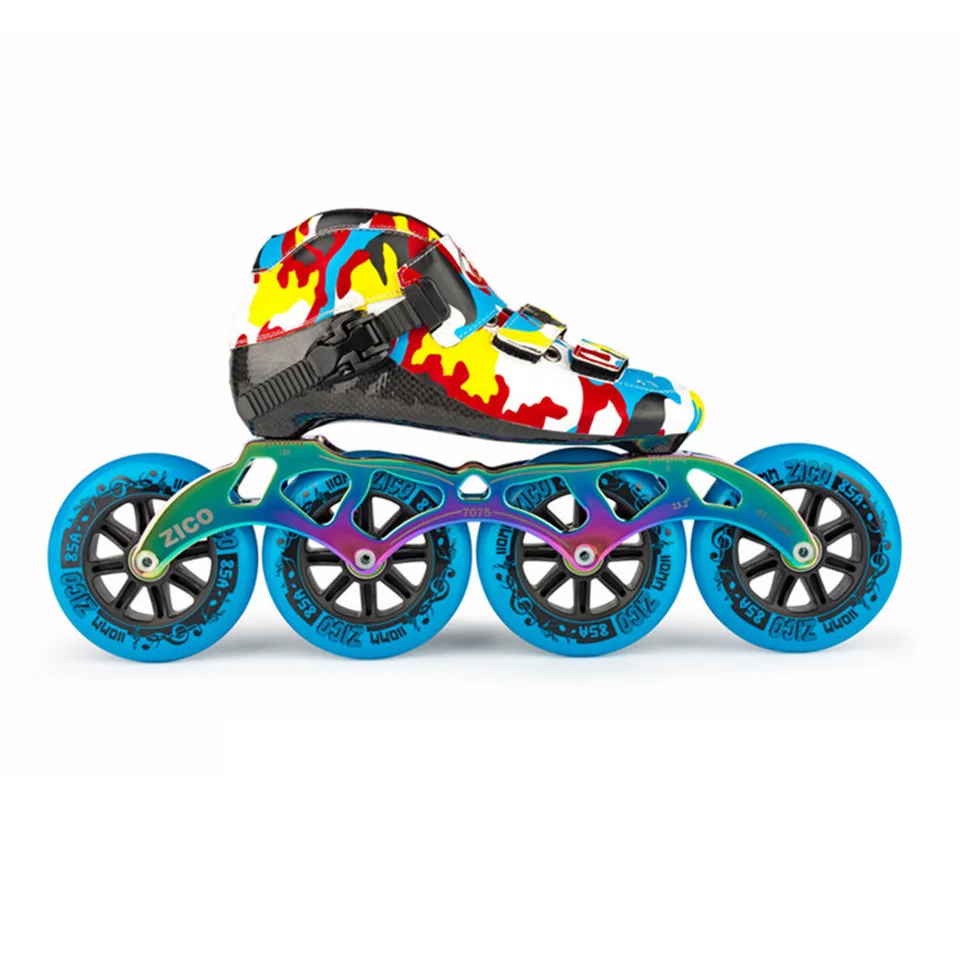 JEERKOOL камуфляж Скорость роликовые коньки углеродное волокно профессиональный конкурс, 4-колесный скейтборд, гонки на коньках Patines подобные Powerslide - Цвет: Moldel 1