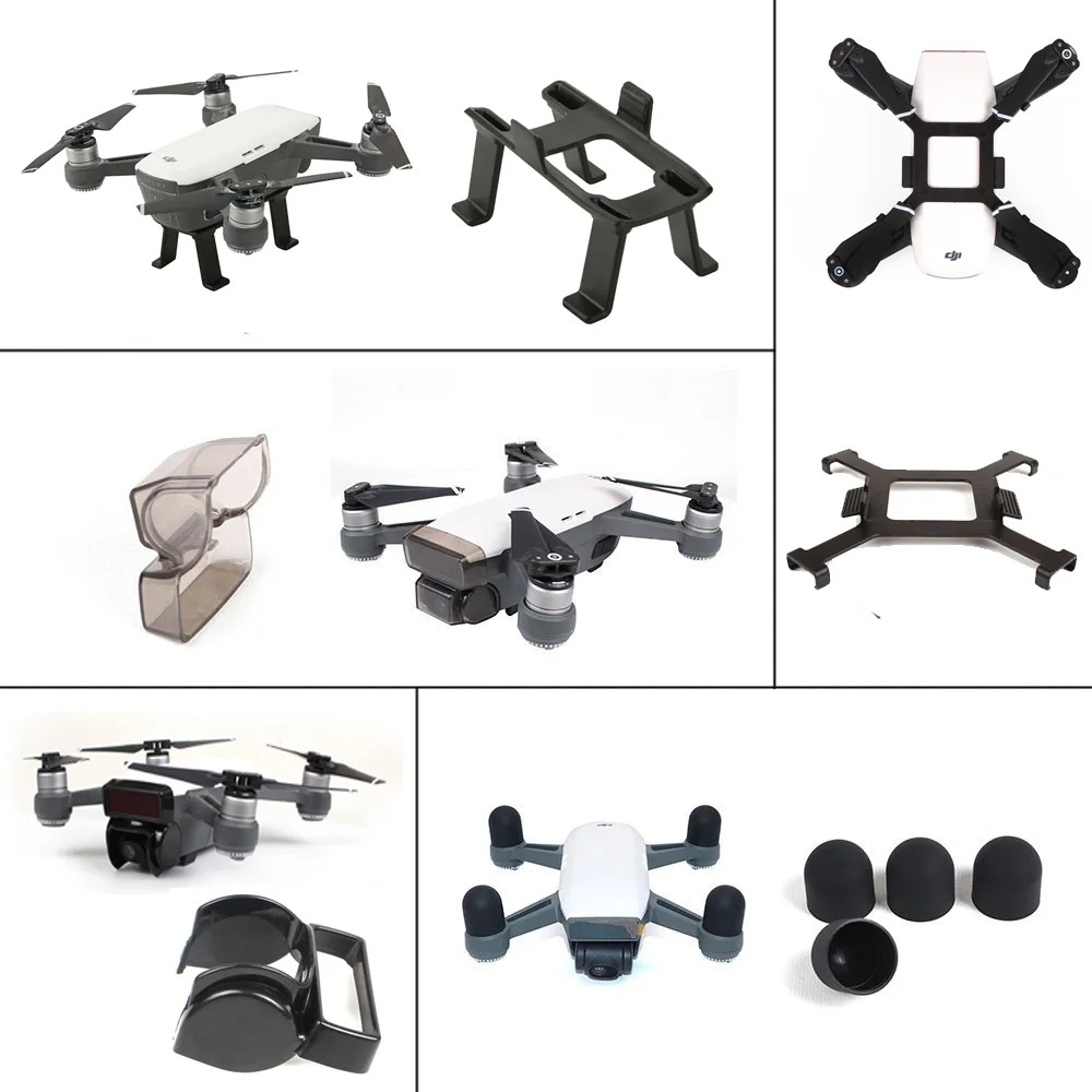 DJI SPARK Landing Gear Legs +Motor Cap + Gimbal Lens Cover Cap + Propeller Lock Prop Locks