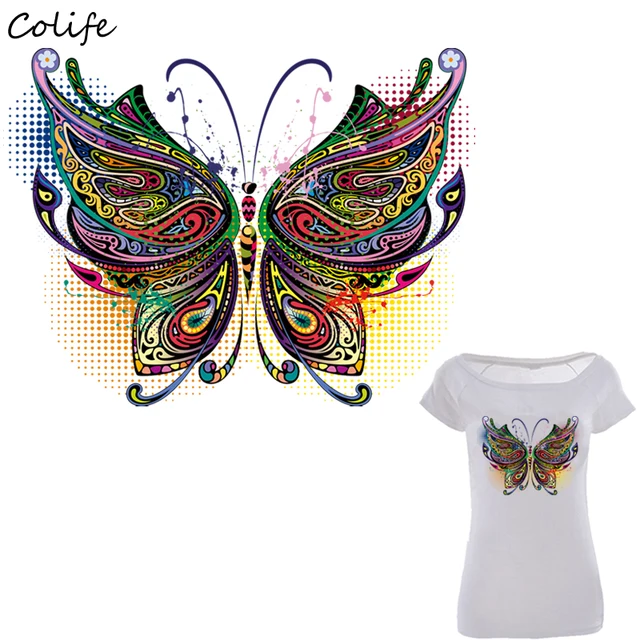 iron-on-transfers-variegated-butterfly-print-on-t-shirt-diy-accessory