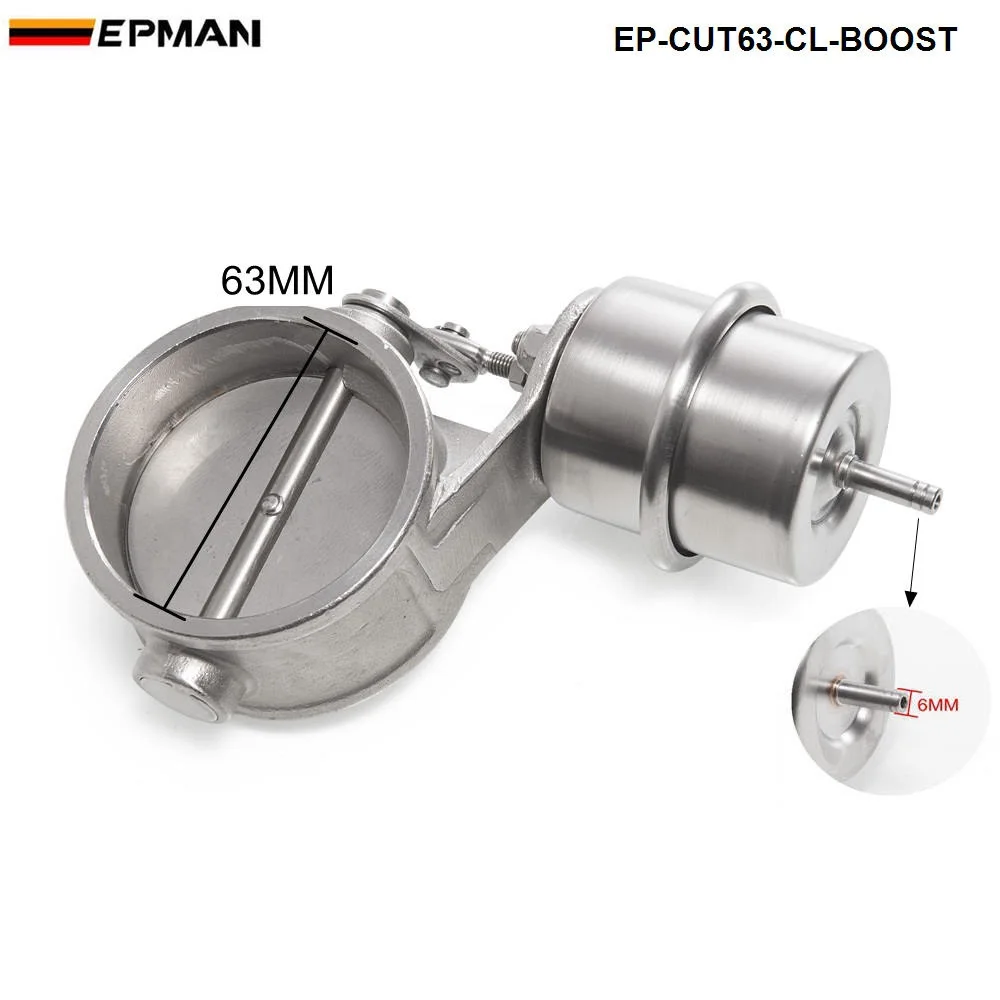 Boost активированный Выпускной вырез/дампа 63 мм закрытый стиль давление: около 1 бар для BMW e46 EP-CUT63-CL-BOOST