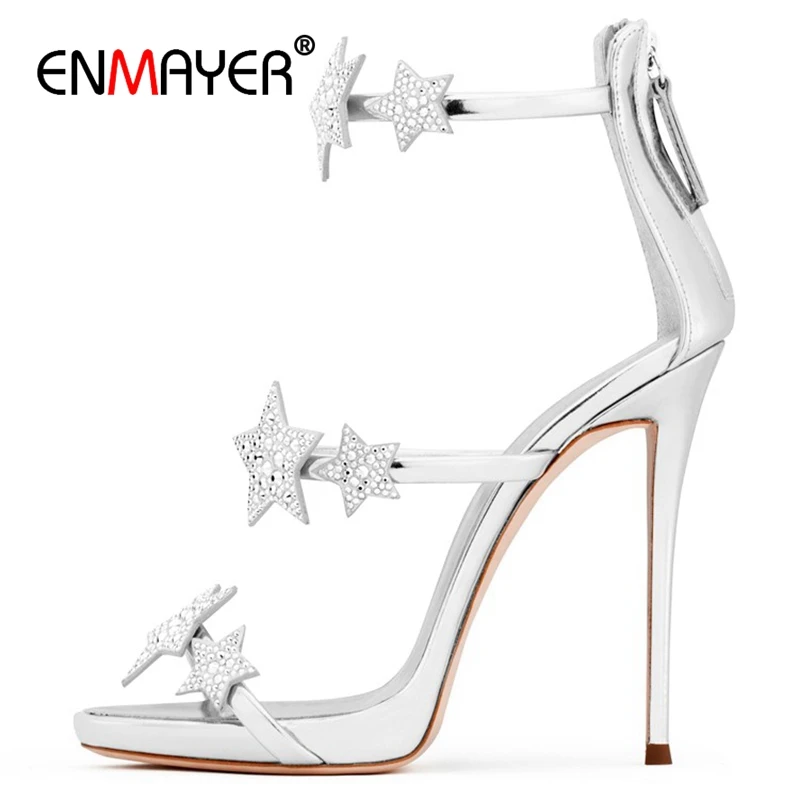 

ENMAYER Casual Buckle Strap Shoes Women High Heels Sandals Women Zapatos De Mujer Open Toe Heels Size 34-43 ZYL2498
