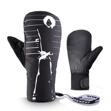 Зимние теплые женские сноуборд лыжные Варежки перчатки водонепроницаемые теплые зимние уличные противоскользящие натуральная кожа Пальмовая Водонепроницаемая перчатка