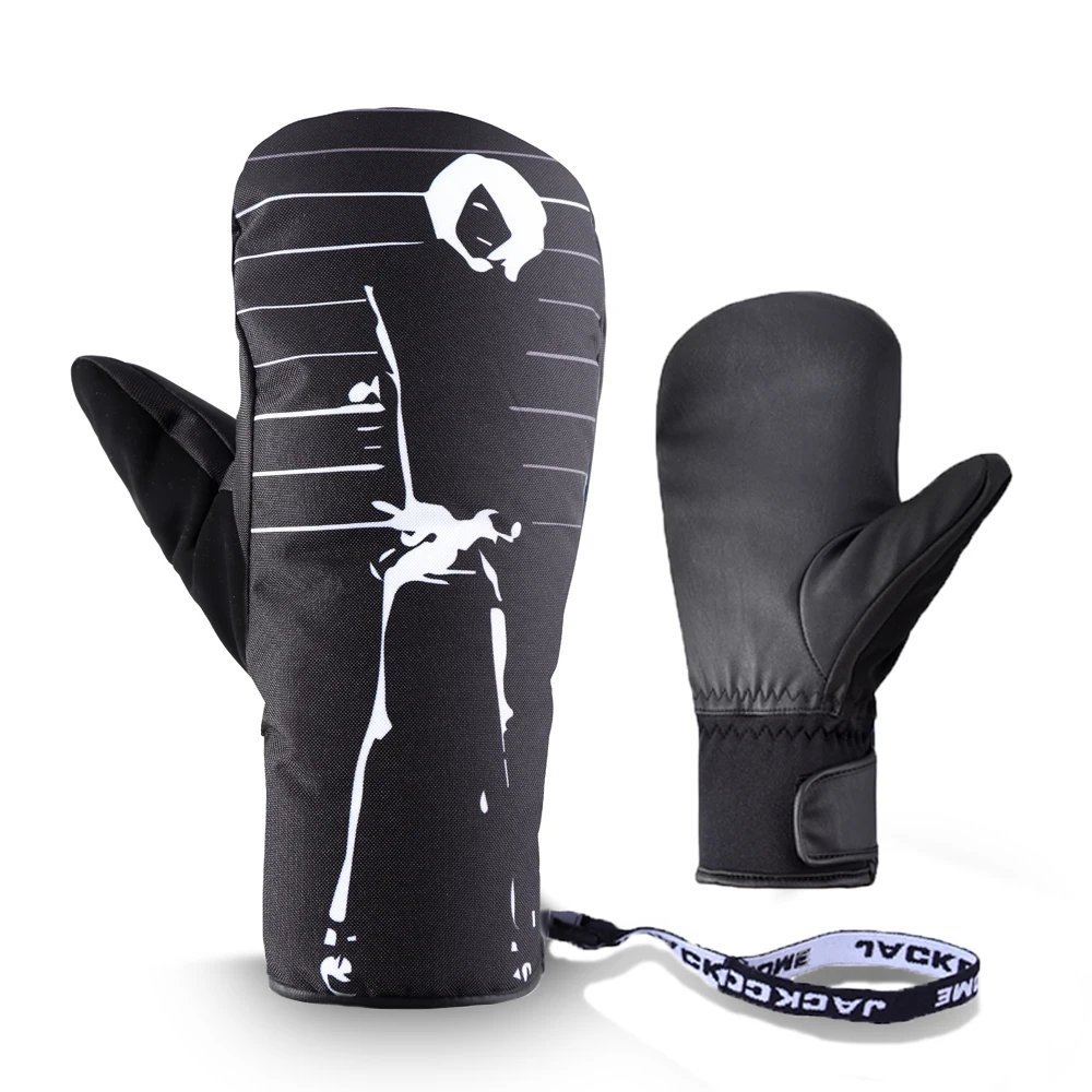 

Winter Thermal Ladies Snowboard Ski Mittens Gloves Waterproof Warm Snow Outdoor Anti Slip Gneuine Leather Palm Snow Glove