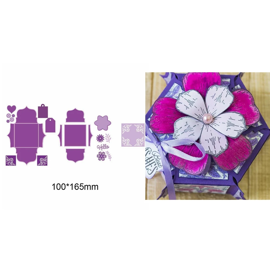 3D коробка кружевная рамка панель ретро металлические режущие штампы трафарет для скрапбукинга тиснение DIY бумажные карты ручной работы шаблоны ручной работы - Цвет: H3201 small box