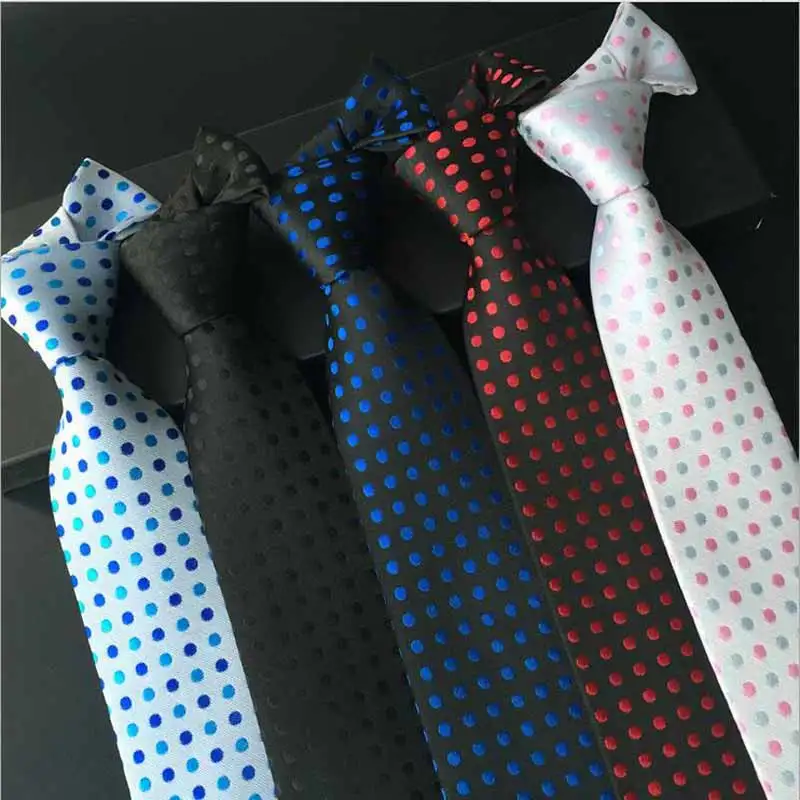 Продавец фабрики 8 см Для мужчин классический галстук Шелковый жаккардовый сплошной цвет горошек cravatta галстуки человек деловой, для жениха галстук-бабочка