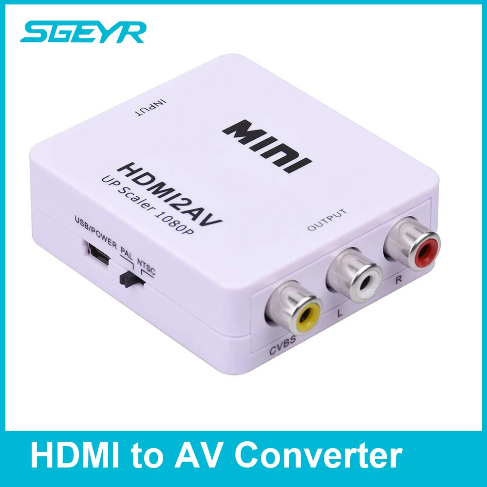 

STEYR MINI HDMI2AV Adapter 1080P HDMI to AV RCA 3RCA CVBS Composite Video Audio Converter Adapter Supporting PAL/NTSC