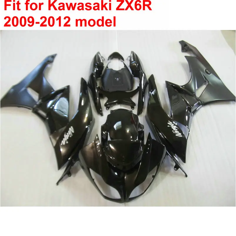 

Bodywork fairing kit for Kawasaki ninja ZX6R 09 10 11 black motorcycle fairings set ZX6R 2009-2011 KW18
