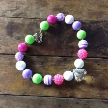 Горячая пользовательские модные детские бусины для рукоделия 20 мм бусины Цветок массивный Bubblegum ожерелье ручной работы