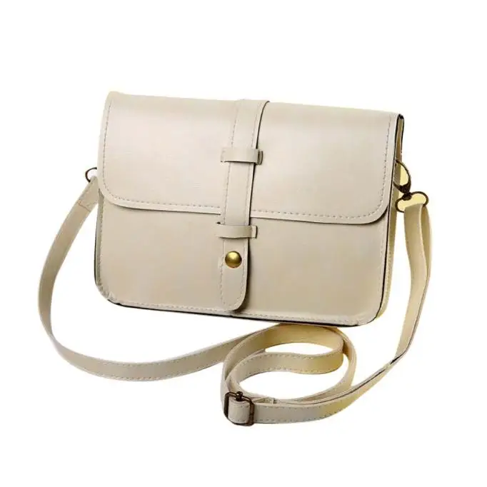 Модная женская сумка через плечо, маленькая сумка-кошелек в стиле ретро, кожаная сумка-мессенджер, маленькая квадратная сумка с пряжкой, ручная сумка# PY - Цвет: Бежевый