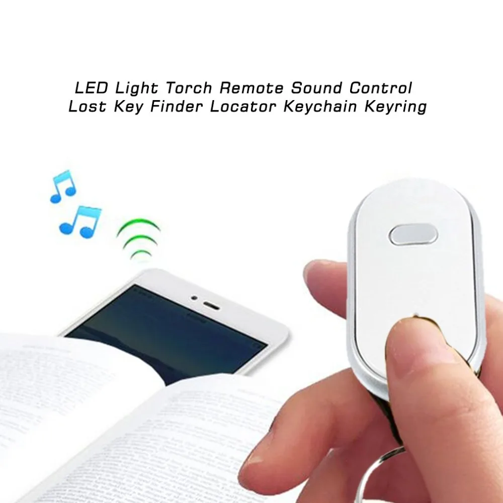 Свисток светодиодный светильник фонарь пульт ДУ со звуковым управлением Lost Key Finder Locator дистанционный брелок для ключей со свистком