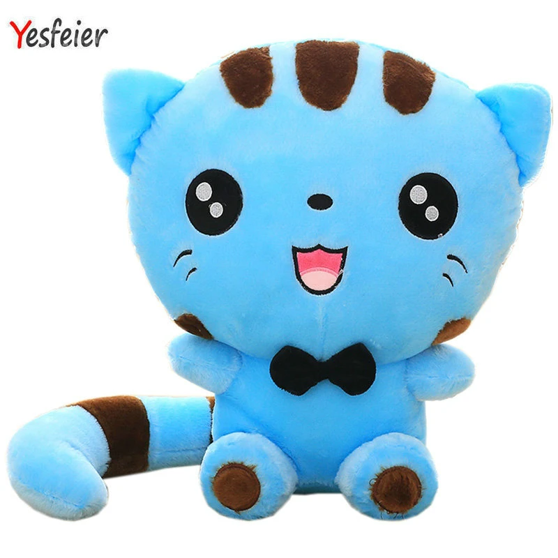 blue stuffed cat