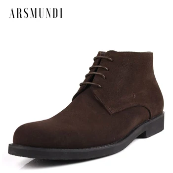 

Men's Cowboy Boots Ankle Dress Wedding Oxfords Pointed Toe Boots Nubuck Leather Chakku Shoes 2019 New