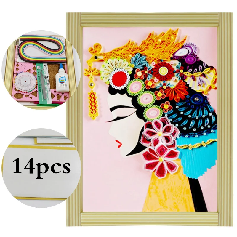 16 colorful Quilling Paper Craft Kits 14Pcs Tool set Rolling Strips DIY