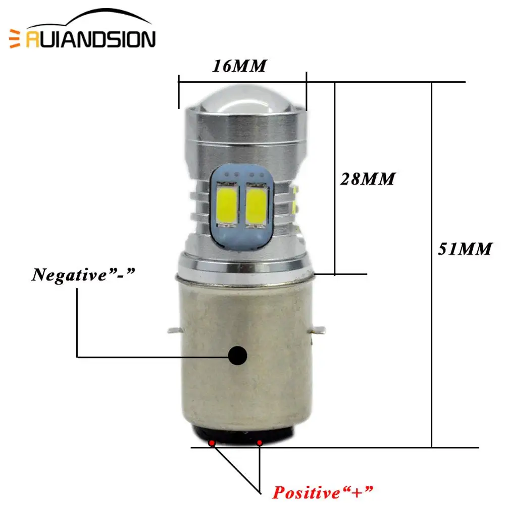 3 Вт BA20D H6 12 Светодиодный 5730SMD Высокий/Низкий биксеноновый луч Мотоцикл мопед ATV PIT Head светильник Лампа 6000K 6V 12V мотоцикл Ближний светильник