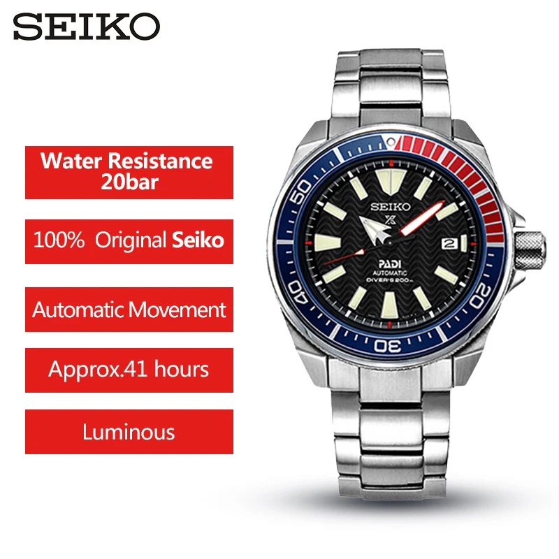 

100% Original Seiko Men's Watch Automatic Mechanical Wristwatches 10 Bar Water Resistance Luminous Stainless Steel Watch SRPB99J