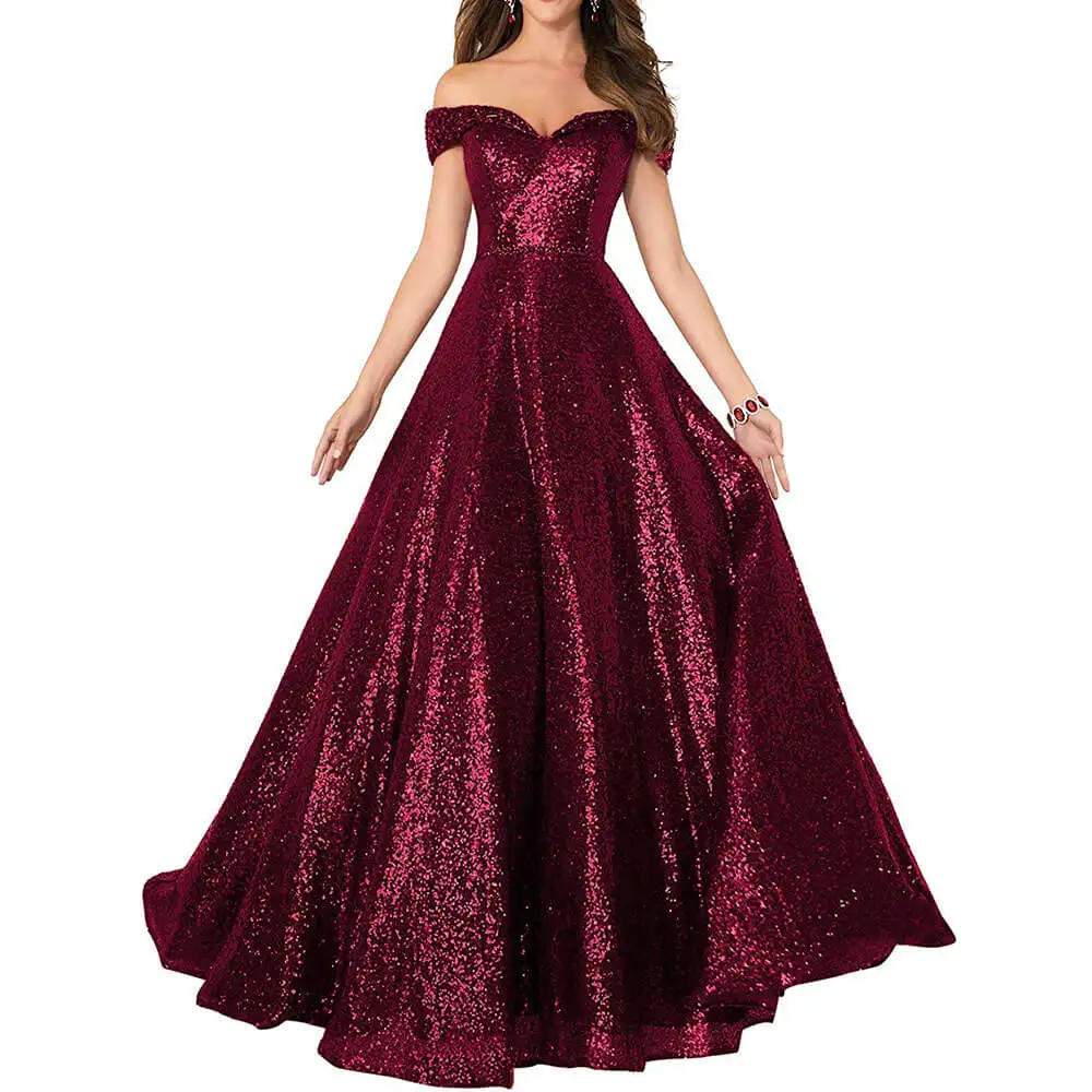Элегантное платье с расшитым блестками Длинные сексуальные платья для выпускного вечера с v-образным вырезом Вечерние платья с открытой спиной плюс Размеры трапециевидной формы Платья для вечеринок Vestidos de gala - Цвет: burgundy