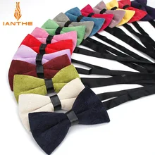 Ianthe мужской галстук-бабочка высокого качества однотонный Свадебный галстук-бабочка вельветовый галстук-бабочка мягкий хлопок бабочка Pu декоративный узор шеи галстуки
