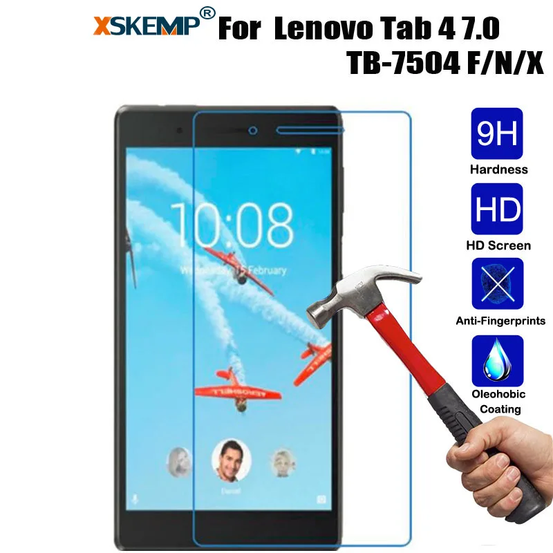 Xskemp 9 H Премиум закаленное Стекло Экран протектор для Lenovo Tab 4 7 "TB-7504 F/N /x царапинам Ultra Clear Планшеты Плёнки