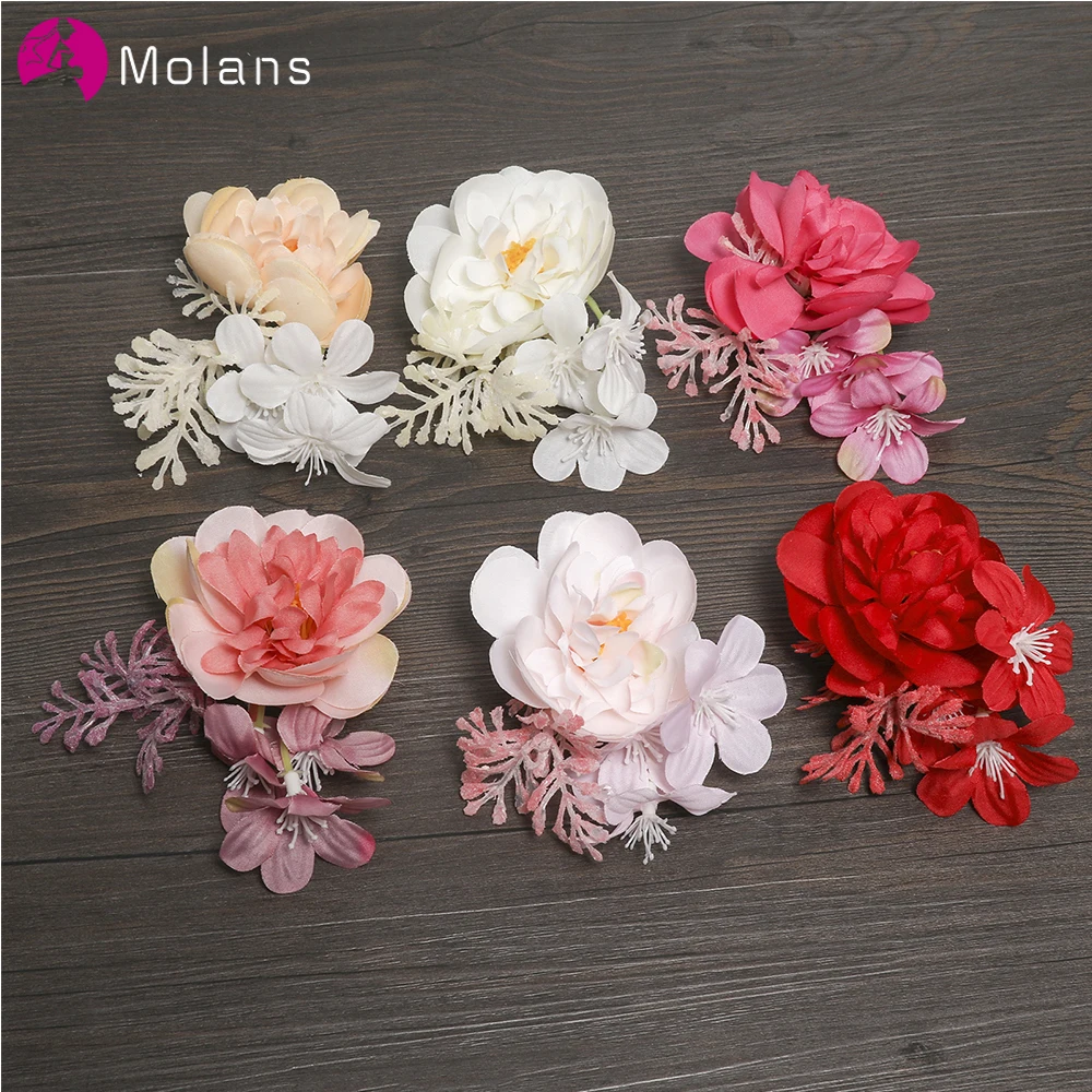 

MOLANS Vintage Stimulation Flower Hairpins Girl Floral Theme Portraits Bride Wedding Accessories Elegant Bridal Flower Headpiece