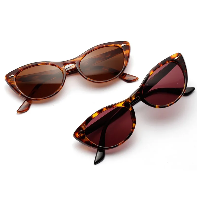 

Trendy Cat Eye Sun Glasses Colourful Personalized Studded Frame PC Lens AC Sunglasses for Women UV400 2019 New Arrival