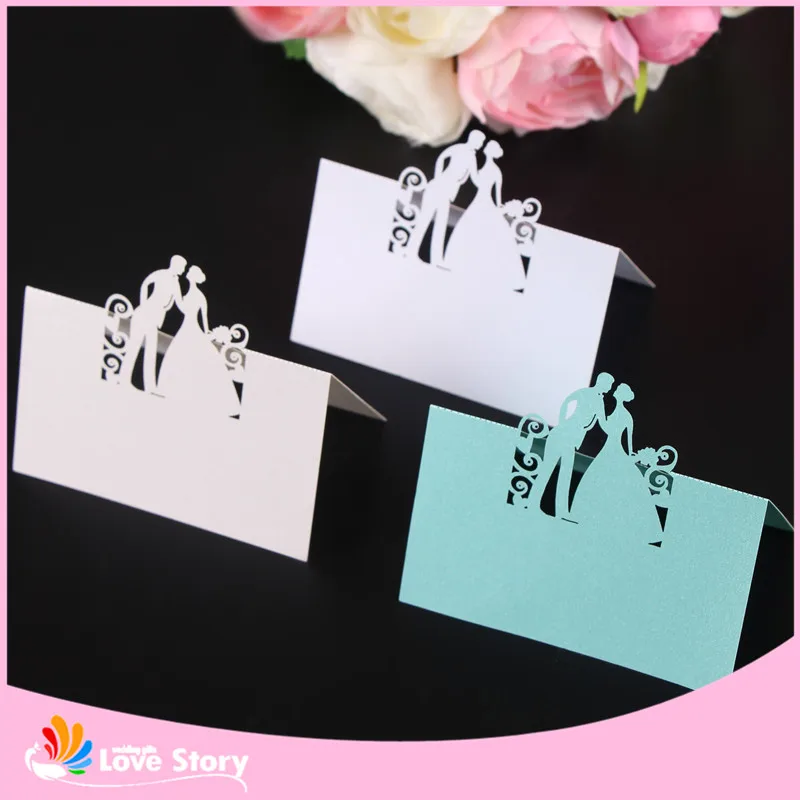 

40pcs Bride and Groom Laser Cut Table Place Cards Wedding Name Cards Guest Name Place Card Wedding Decoration