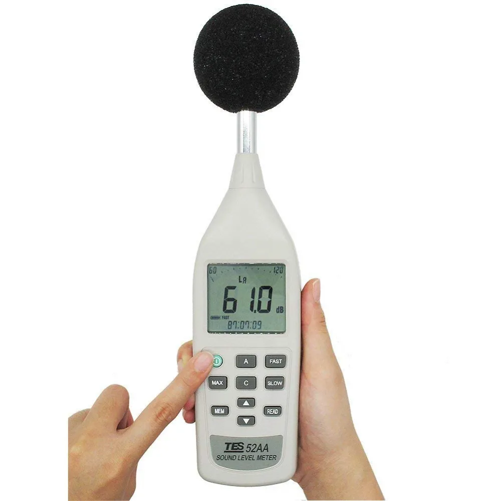 TES 52AA цифрового звука тестер Портативный измеритель уровня ручной Шум 26dB для