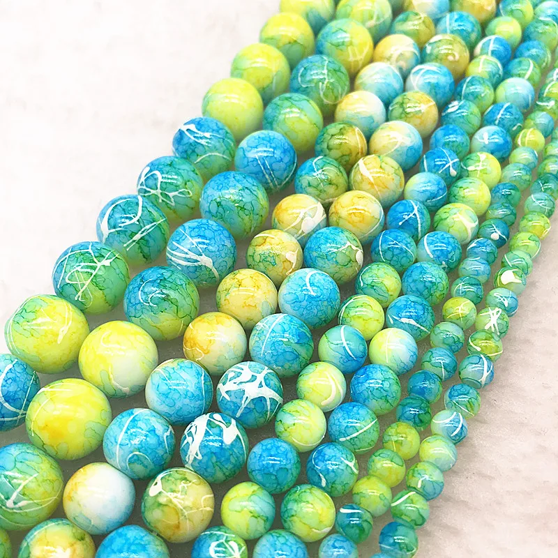 Wholesale 4/6/8/10mm Double Colored Glass Beads Loose Spacer Beads