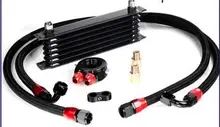 Tipo Japonês 7 linhas CONFIANÇA Universal AN10 OIL cooler Sandwich Placa adaptador Deslocalização radiador kit + filtro de linha reta