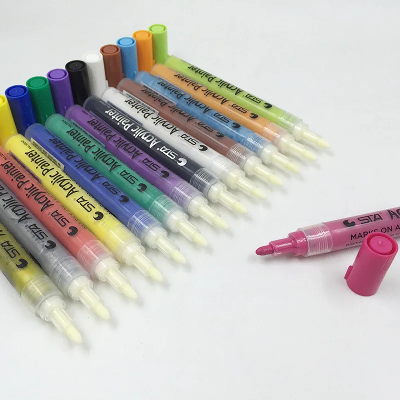 Пропиленовый безвкусный маркер ручка акриловый маляр DIY Одежда чашка для студентов специальная безопасная краска на водной основе ручка