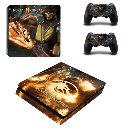 Mortal Kombat PS4 тонкая кожа Стикеры для Игровые приставки 4 консоли и 2 контроллеры PS4 тонкие скины Стикеры виниловая наклейка - Цвет: YSP4S-3423