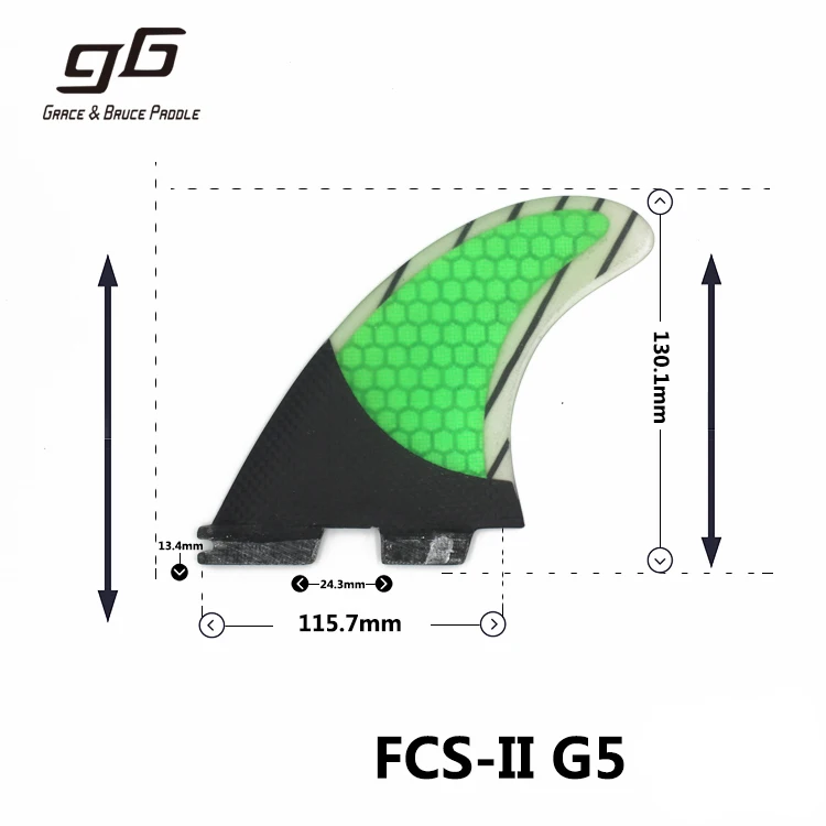 Углеродного волокна доски для серфинга соты серфинга плавники FCS II плавники G5 Средний Размеры Панели плавники