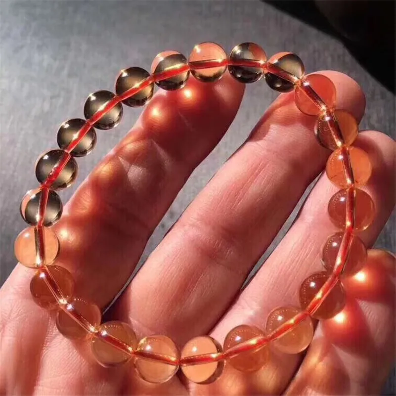 

8mm Natural Brazil Citrine Quartz Bracelet Yellow Gemstone Round Beads Wealthy Men Anniversary Love New Gift Bracelet AAAAA