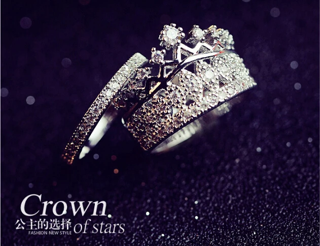 Newkorean Micro Insert Super Cute Crown Joint Ring Jw005 1 Silver Cz Newkorean Micro Insert Super Cute Crown Joint Ring Jw005 1 Silver Cz Royal Queen Princess