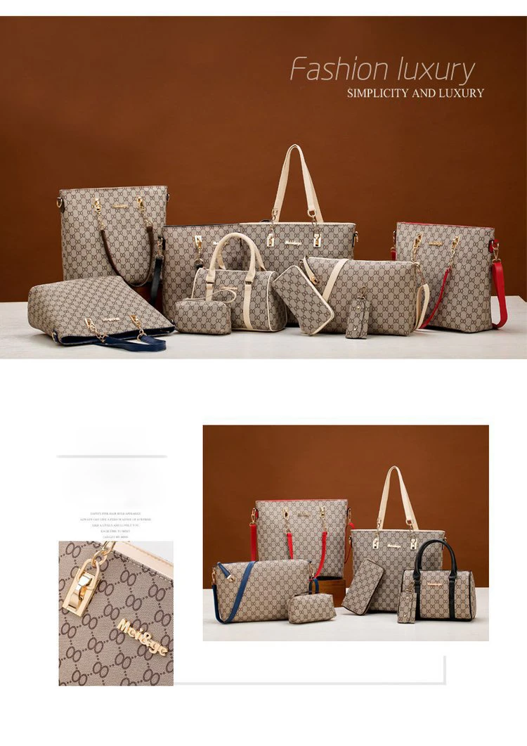 Для женщин сумки кожаные сумки на ремне модные сумки Женский кошелек шесть частей набор дизайнерский бренд Bolsa Feminina большой Ёмкость Повседневное