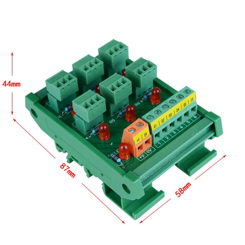 Крепление на din-рейку PLC6 канал вход NPN пружинная проводка IO фотоэлектрический датчик приближения клеммный блок