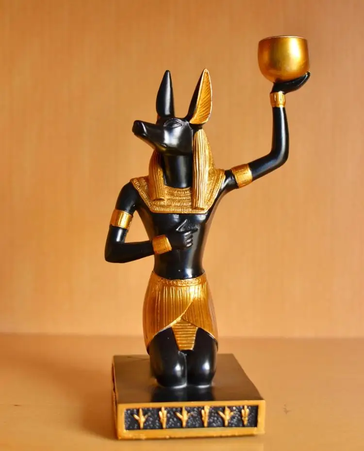 Гостиная Египетский стиль украшения собака Бог Anubis настольная креативная подсвечник домашний орнамент подарок украшения